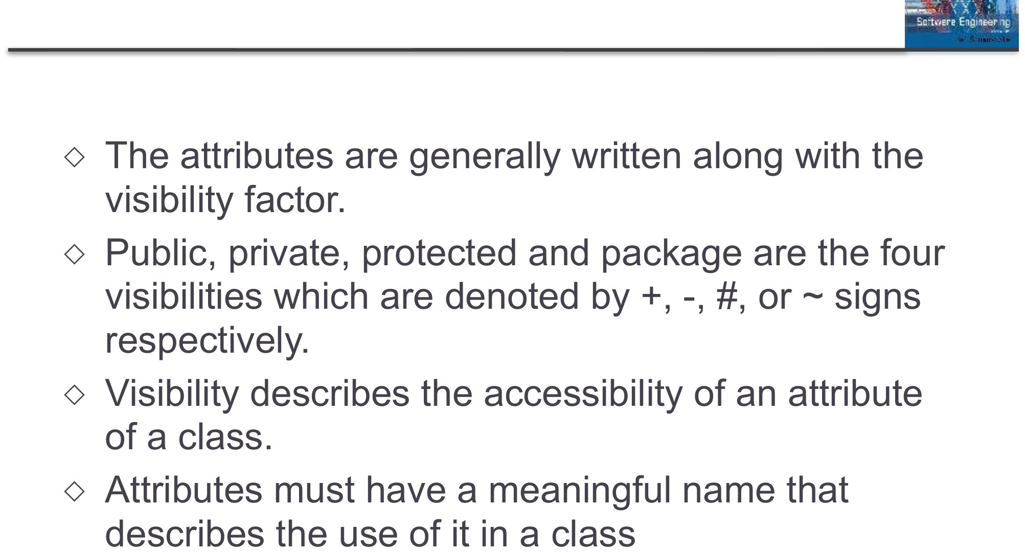 Attributes characteristics