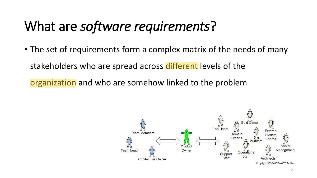 Slide 12: What are software requirements ?