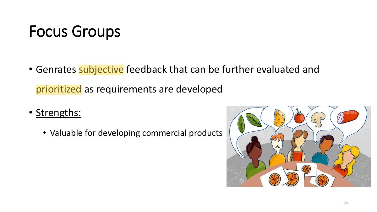Slide 16: Focus Groups