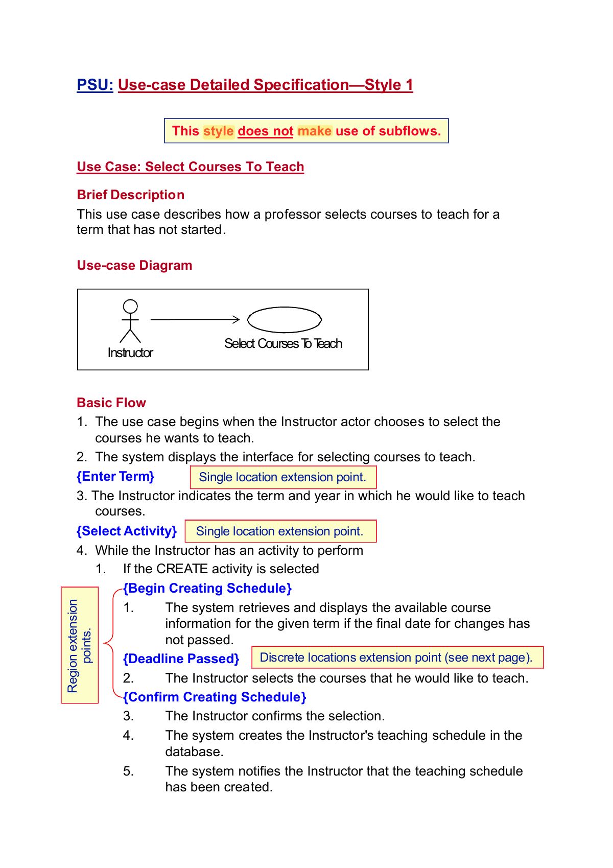 Slide 1: PSU: Use-case Detailed Specification — Style 1
