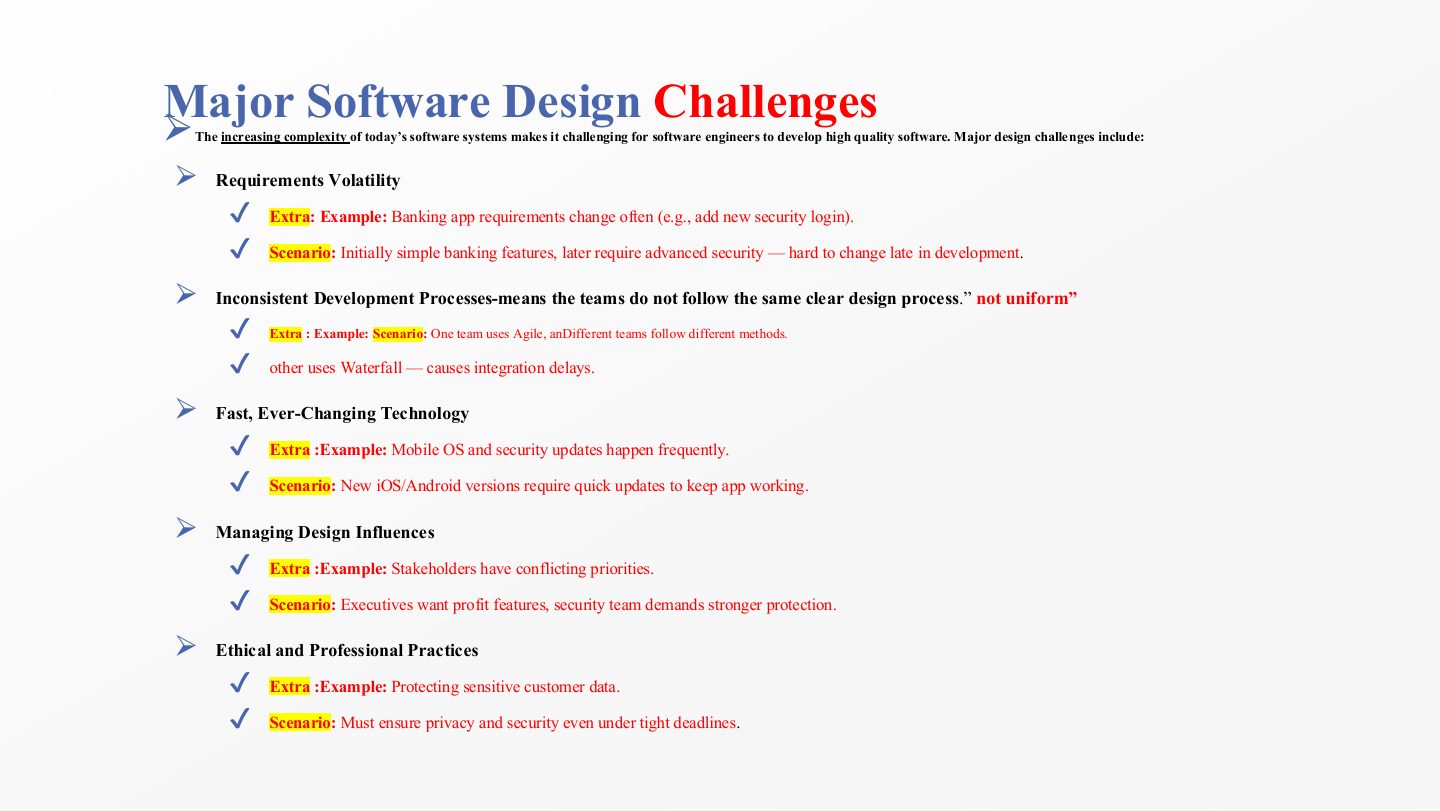 Slide 19: Major Software Design Challenges