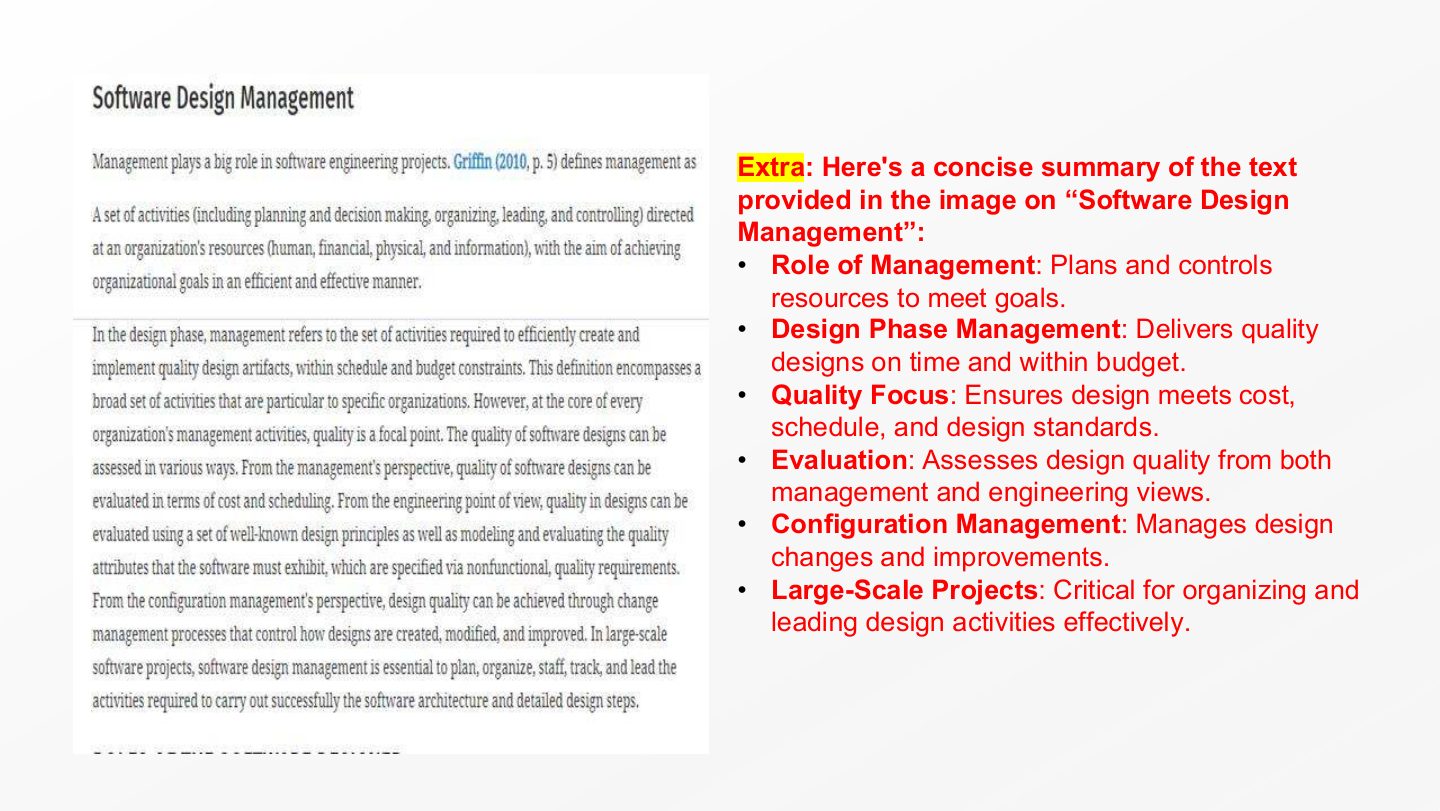 Slide 36: Extra: Software Design Management – Summary