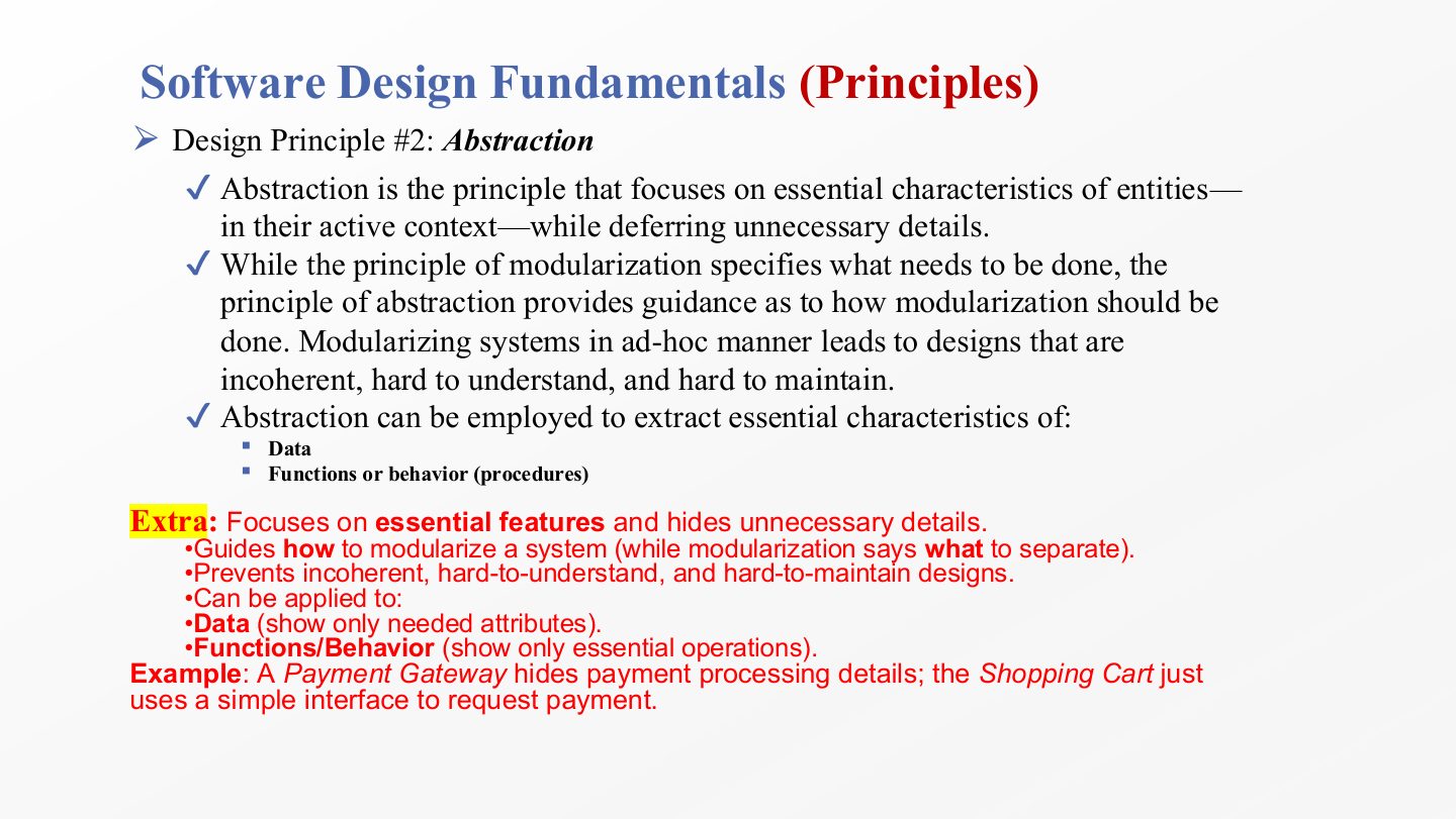 Slide 45: Software Design Fundamentals (Principles)