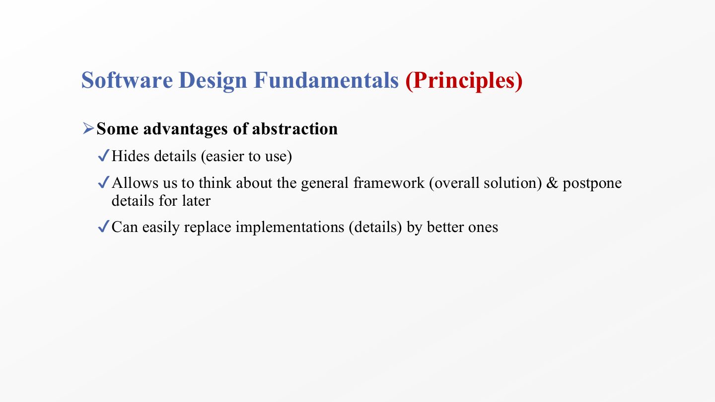 Slide 47: Software Design Fundamentals (Principles)
