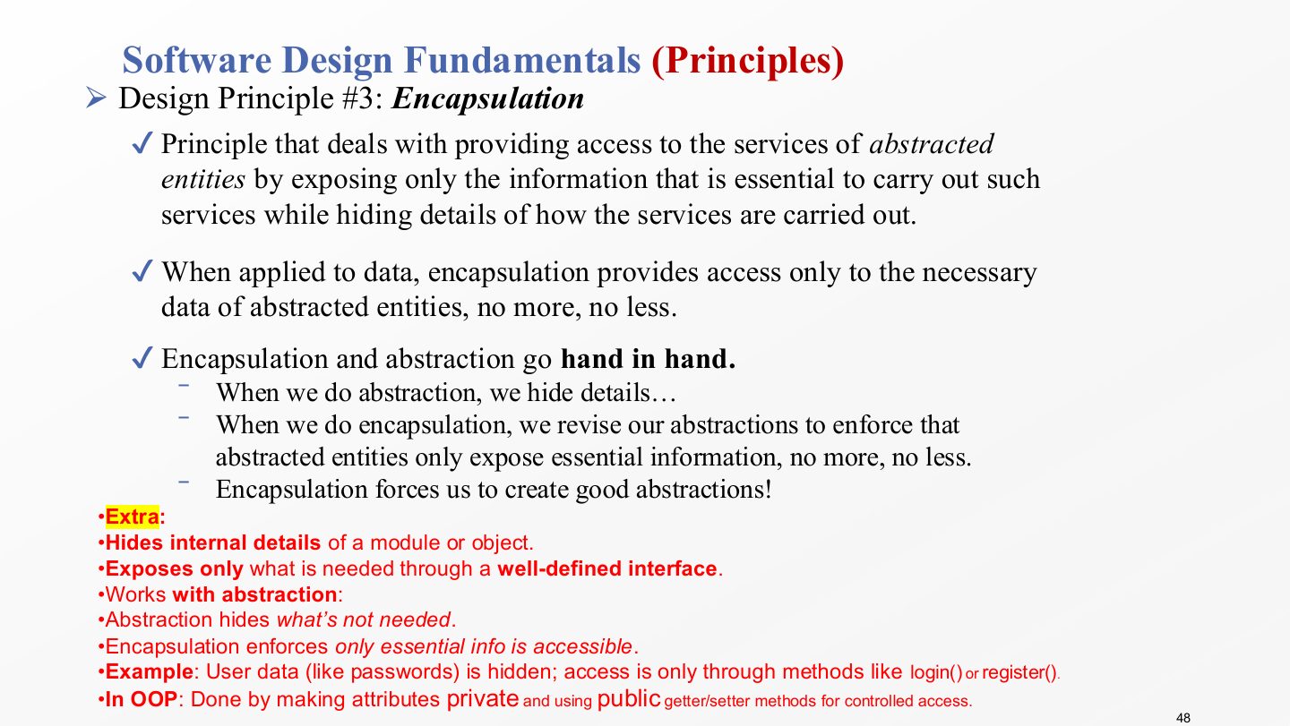 Slide 48: Software Design Fundamentals (Principles)