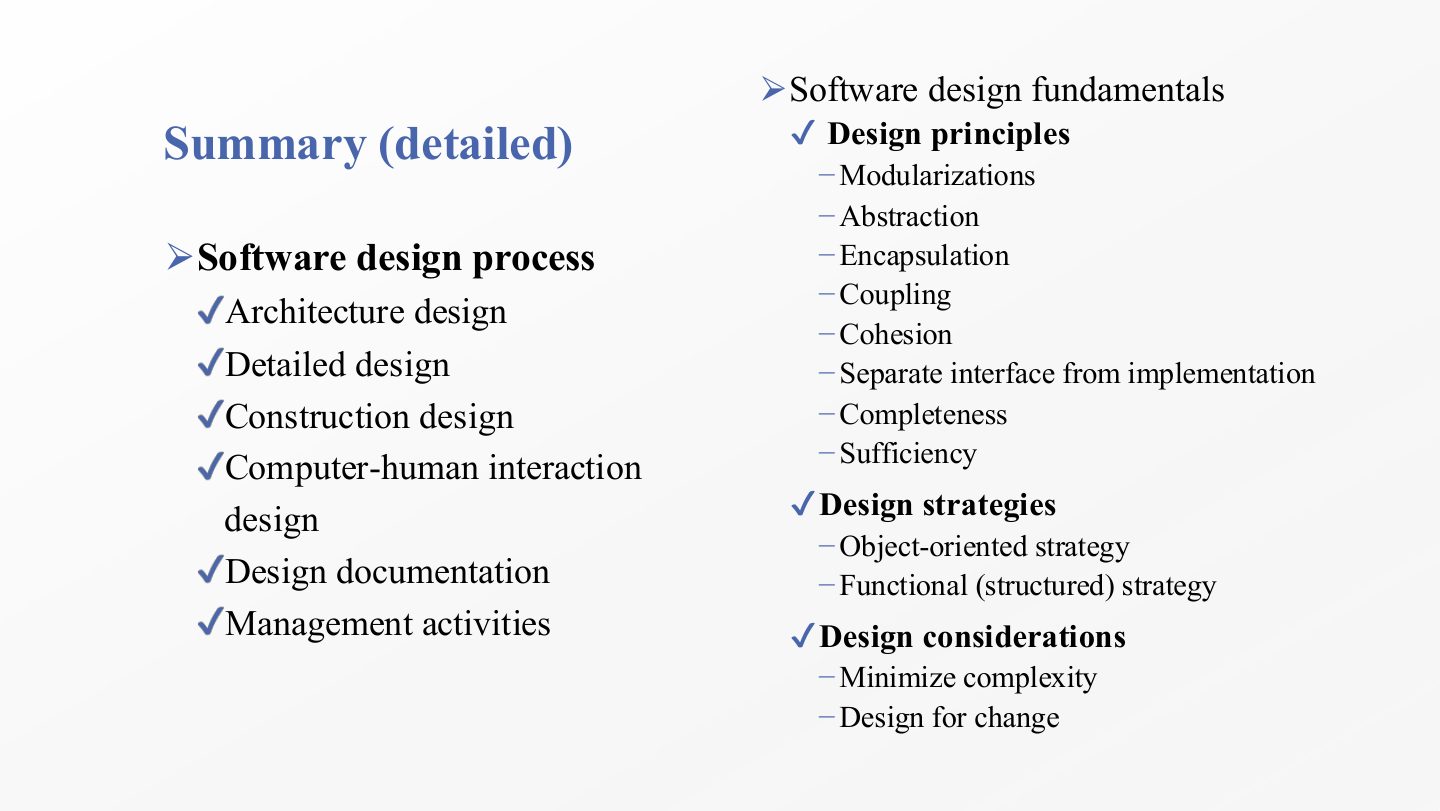 Slide 73: Summary (detailed), part 2