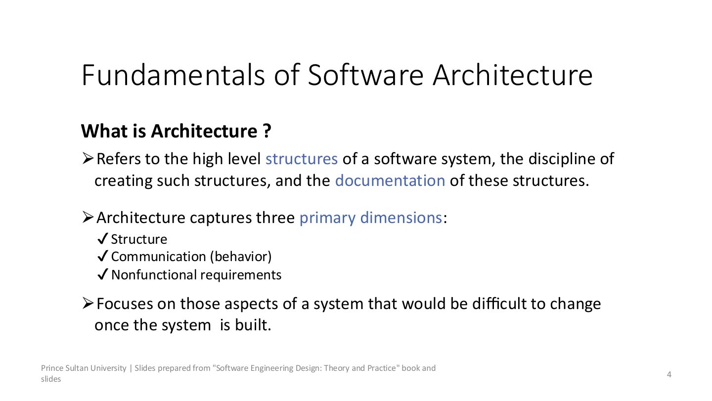 Slide 4: Fundamentals of Software Architecture