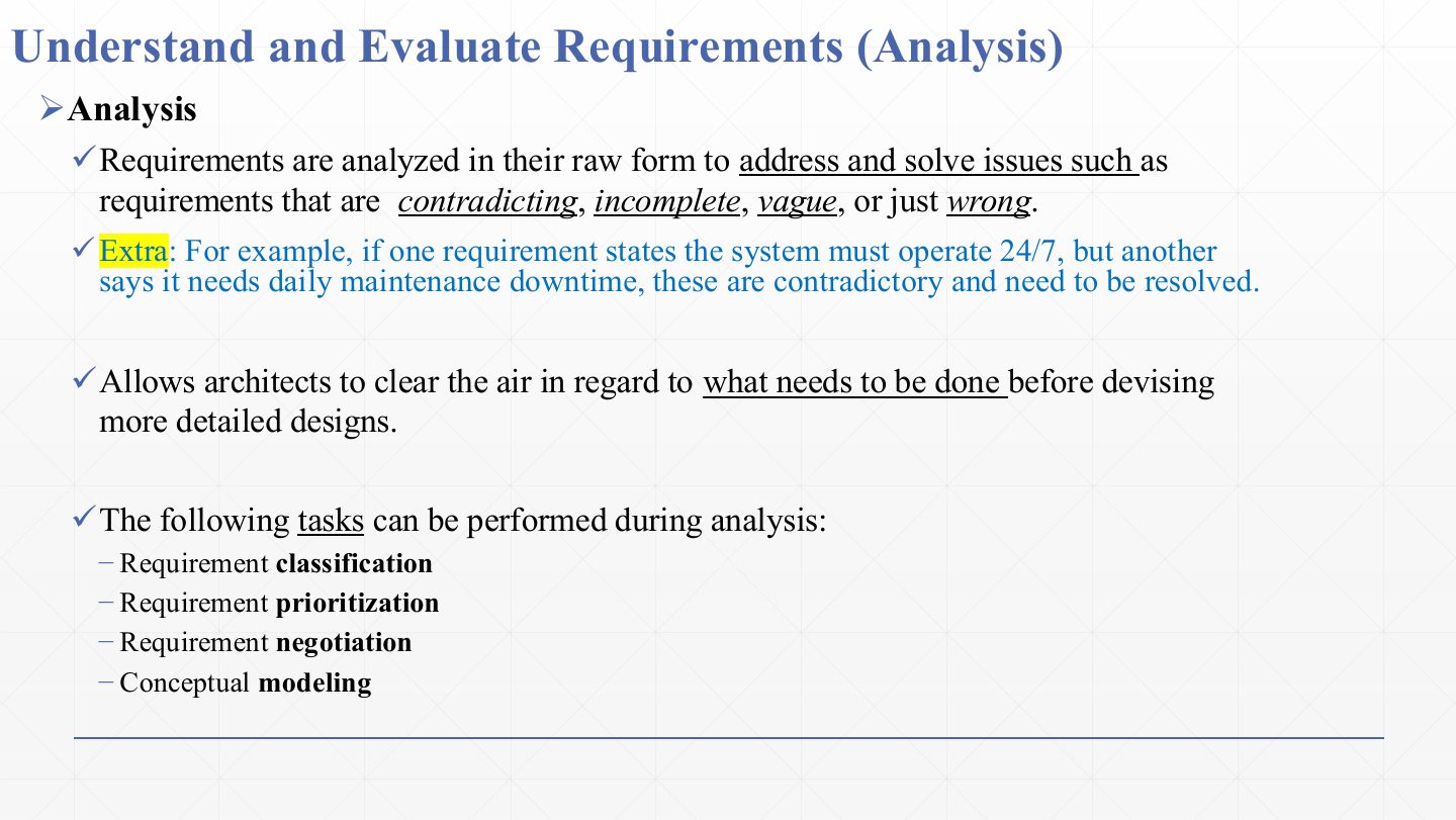 Slide 7: Understand and Evaluate Requirements (Analysis)