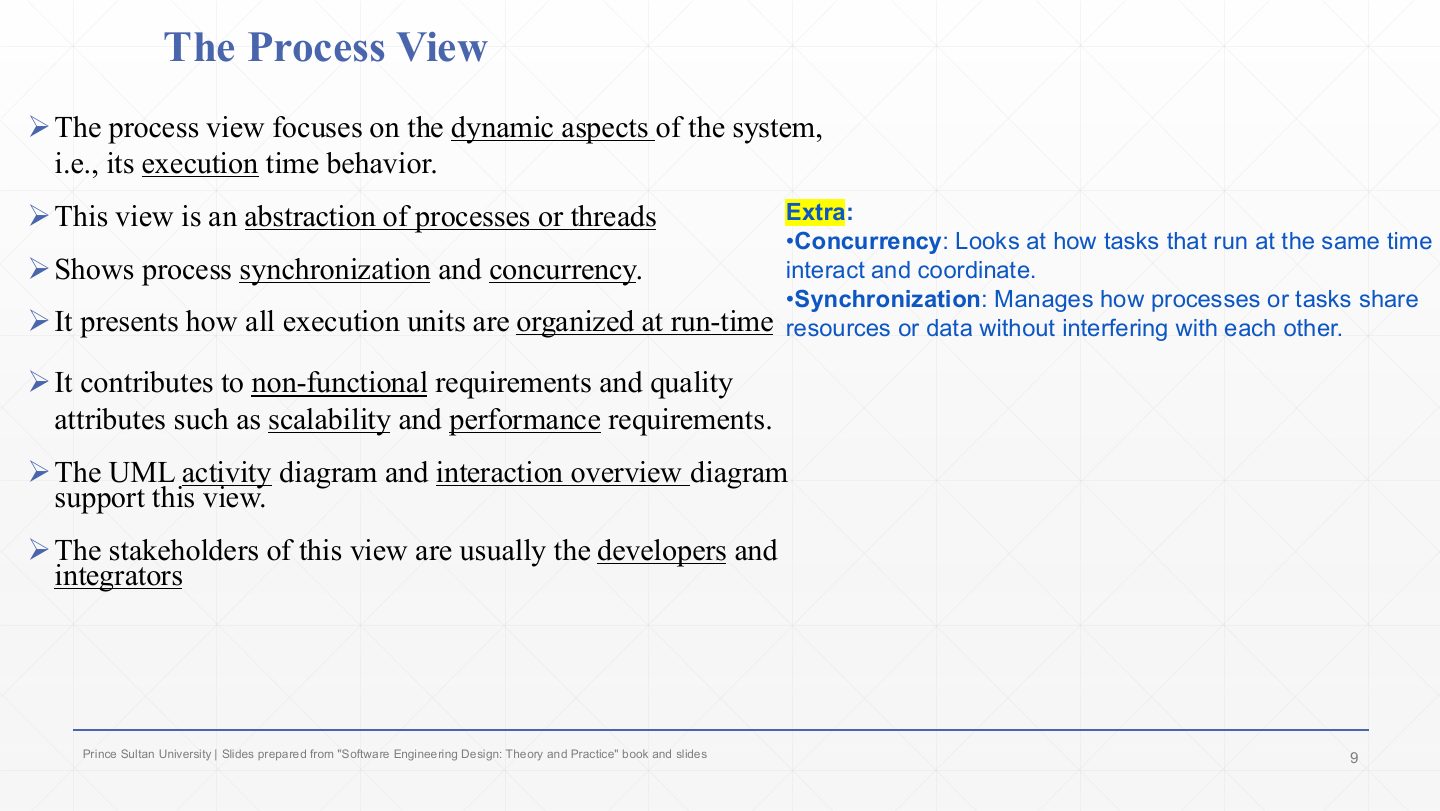 Slide 9: The Process View