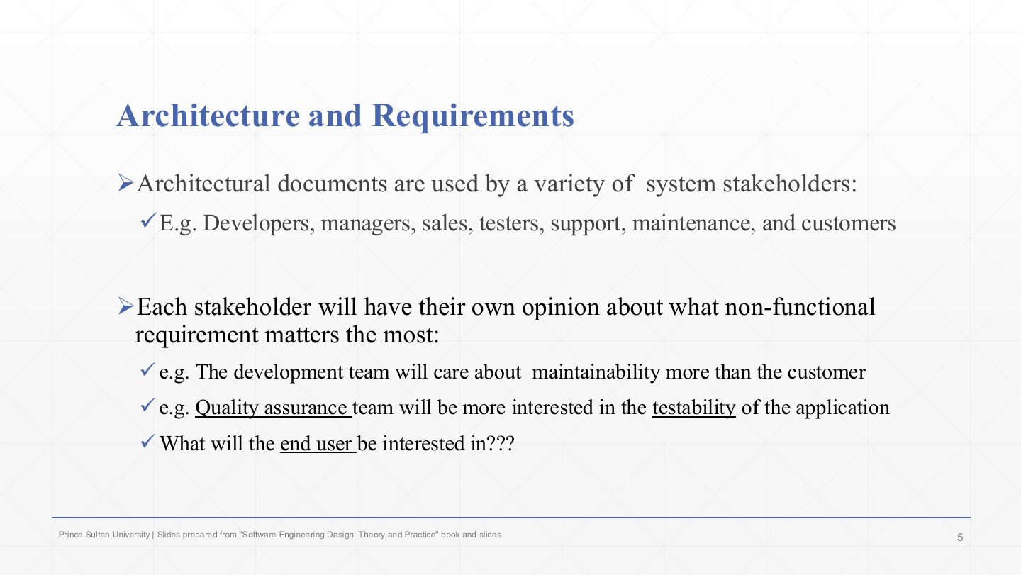Slide 5: Architecture and Requirements
