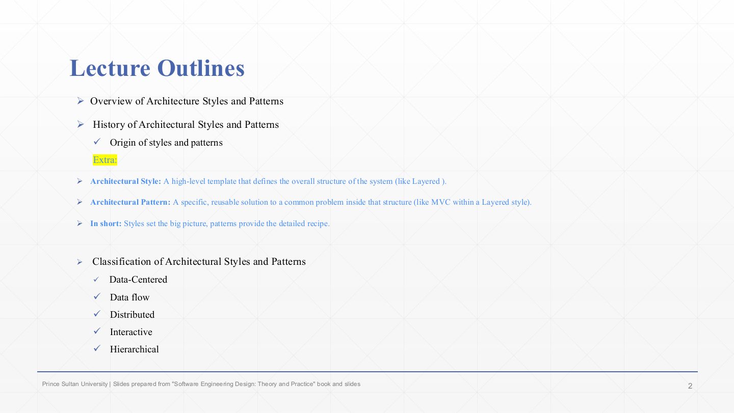 Slide 2: Lecture Outlines