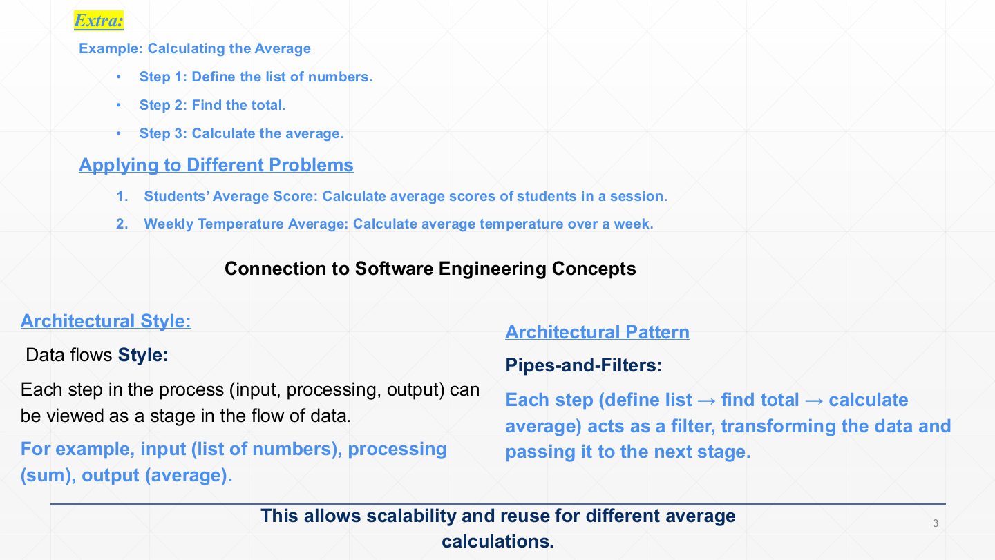 Slide 3: Extra: Calculating the average, a reusable recipe