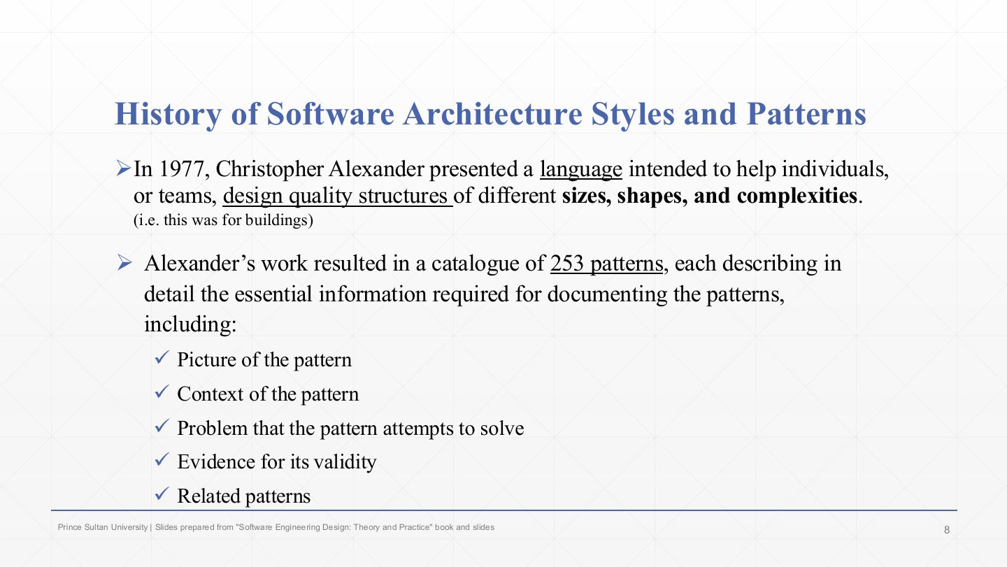 Slide 8: History of Software Architecture Styles and Patterns