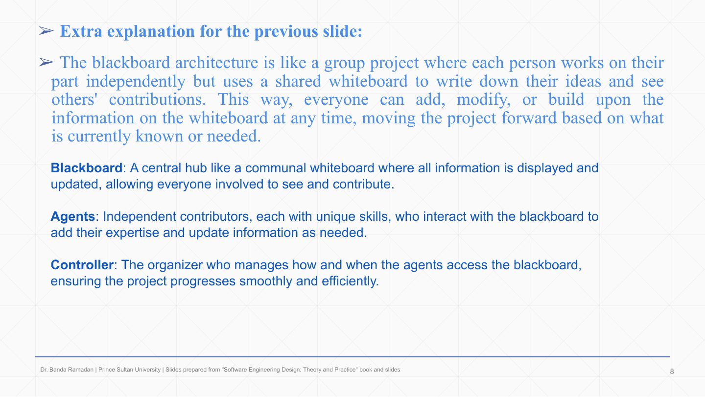 Slide 8: Extra: Blackboard as a group project