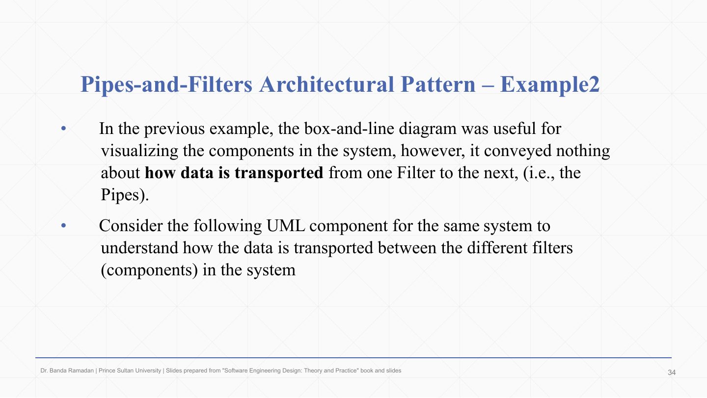 Slide 33: Pipes-and-Filters Architectural Pattern Ð Example2