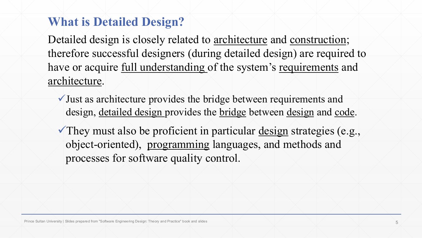 Slide 5: What is Detailed Design?