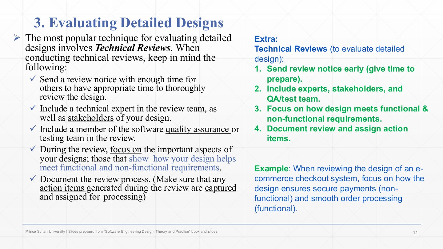 Slide 10: Key task 3: Evaluating Detailed Designs