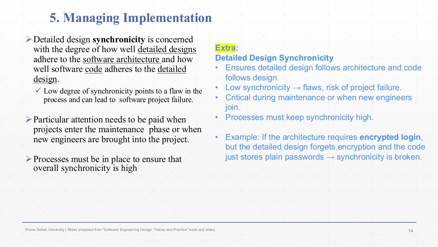 Slide 13: Key task 5: Managing Implementation