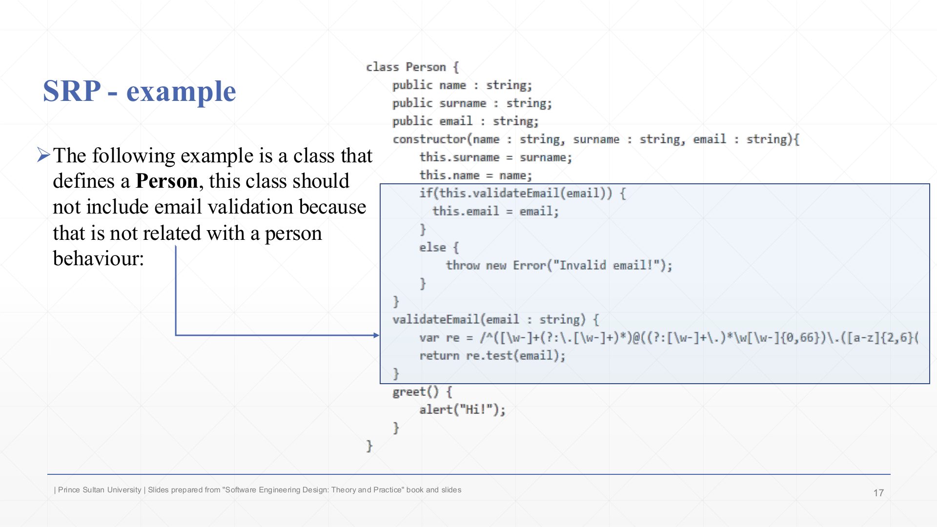 Slide 17: SRP - example