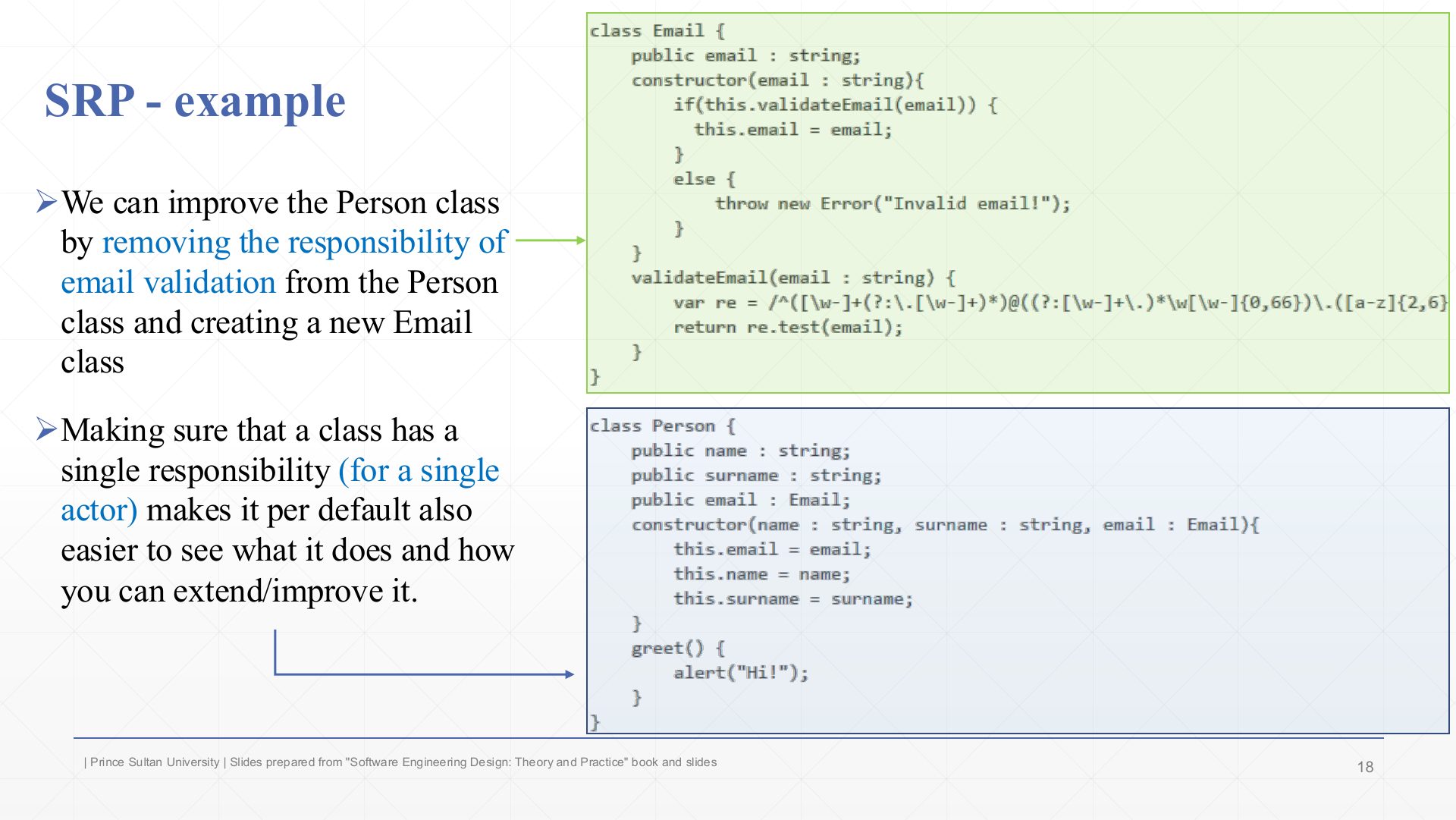 Slide 18: SRP - example