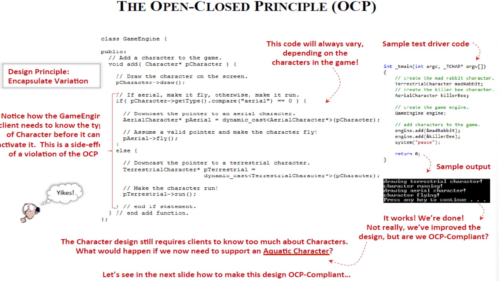 Slide 27: The Open-Closed Principle (OCP): GameEngine with type checks