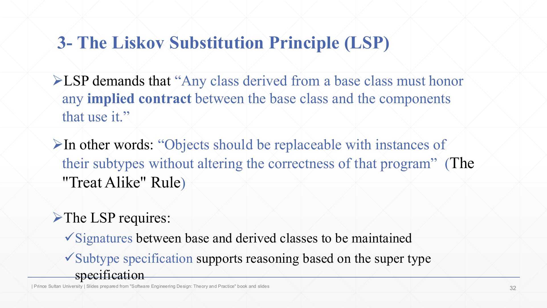 Slide 32: 3- The Liskov Substitution Principle (LSP)