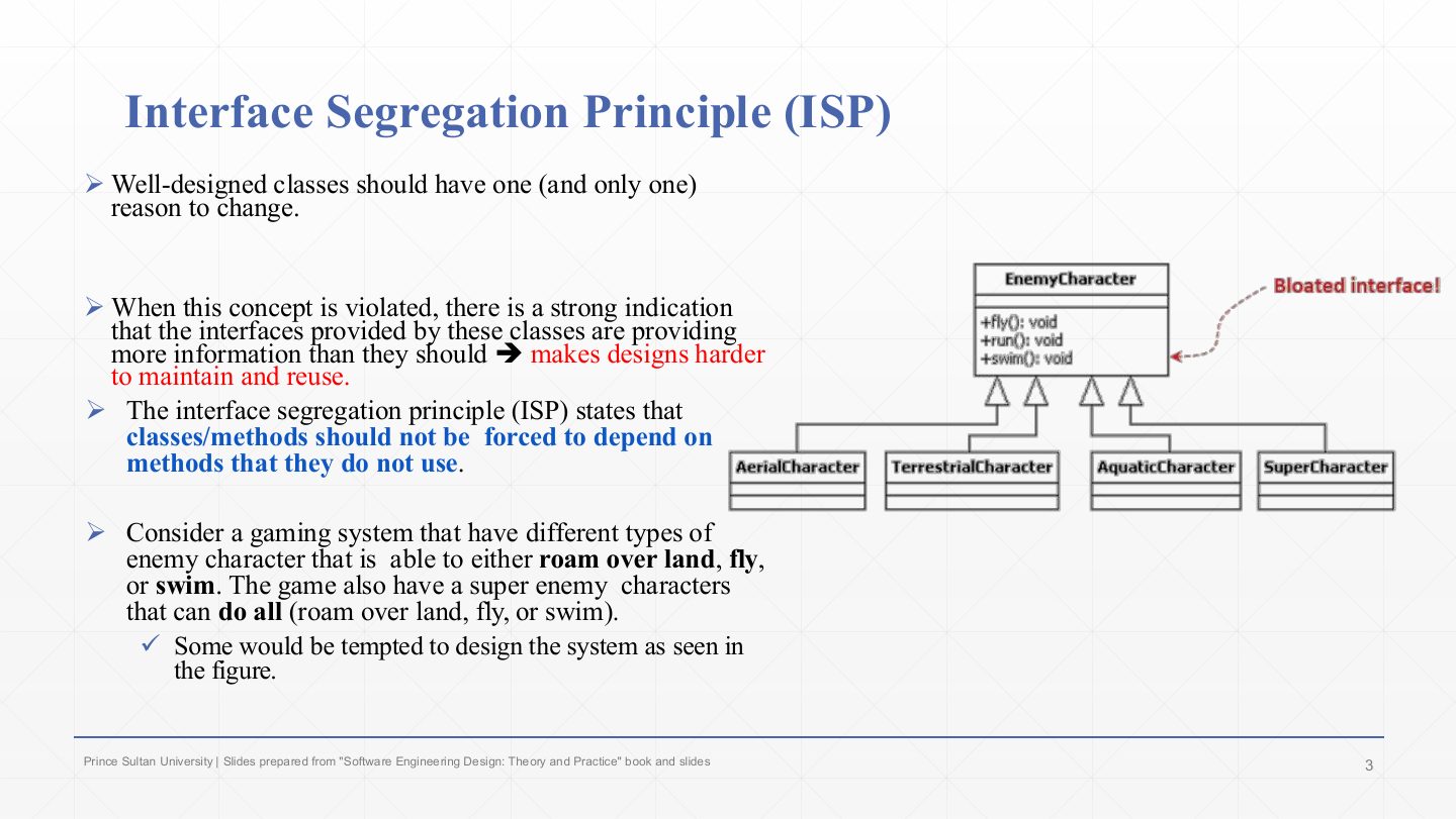 Slide 3: Interface Segregation Principle (ISP)