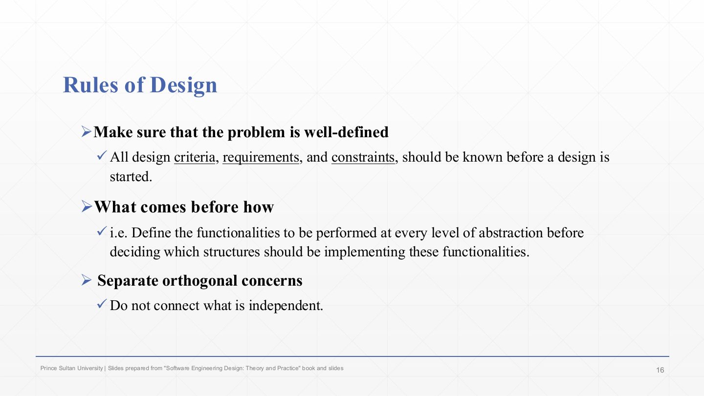 Slide 16: Rules of Design