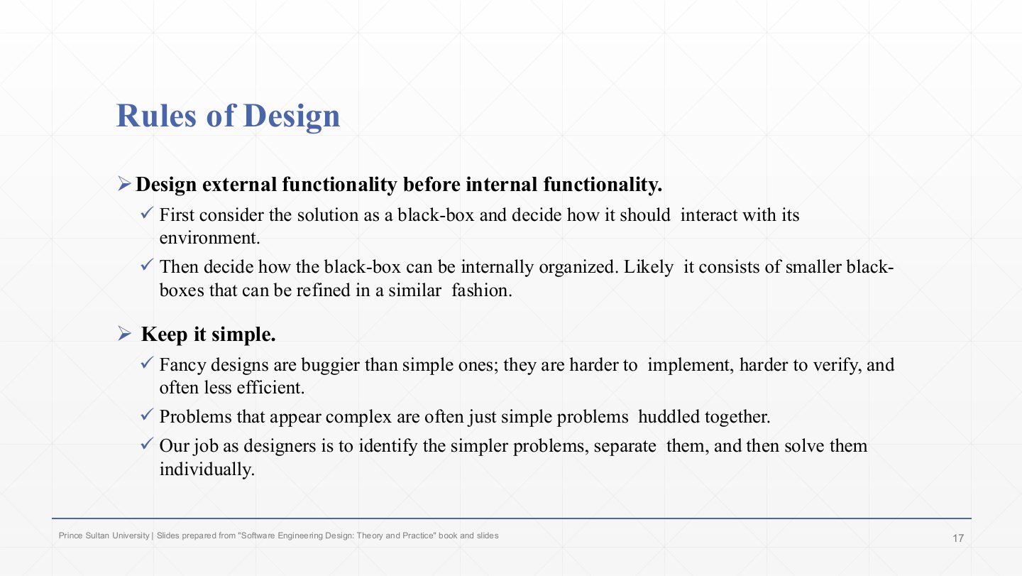 Slide 17: Rules of Design