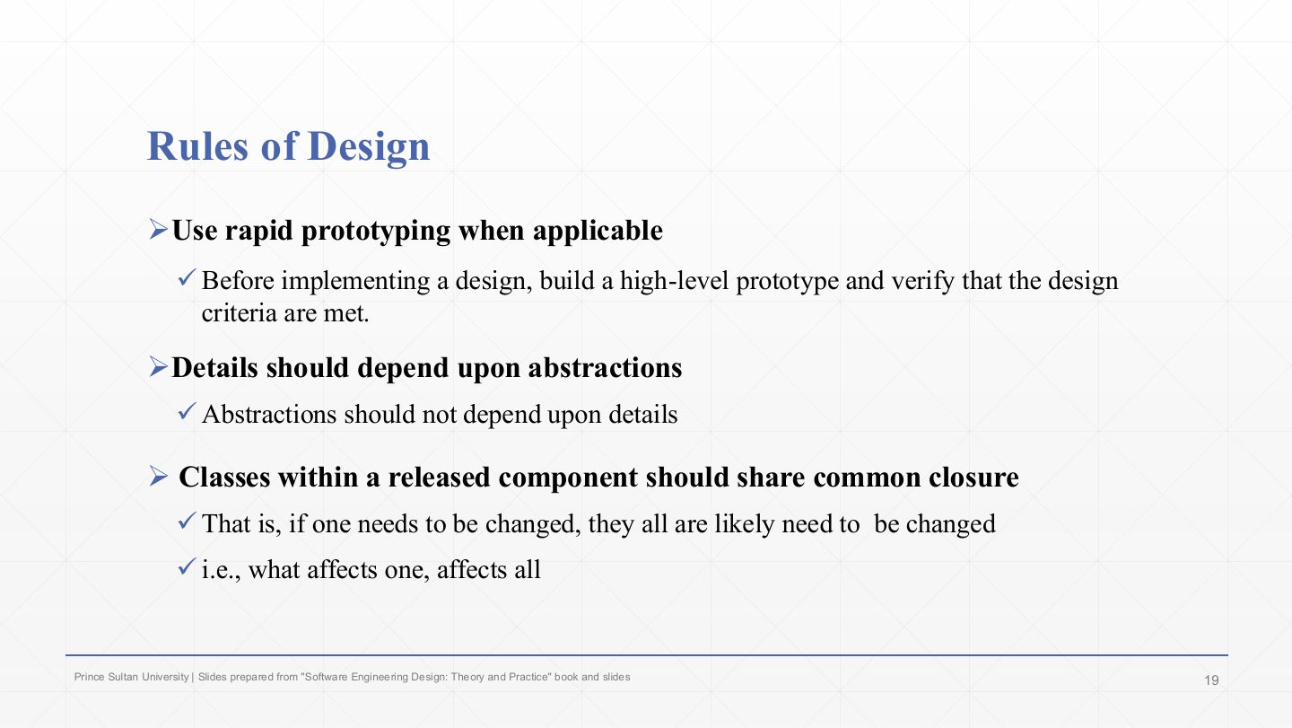 Slide 19: Rules of Design