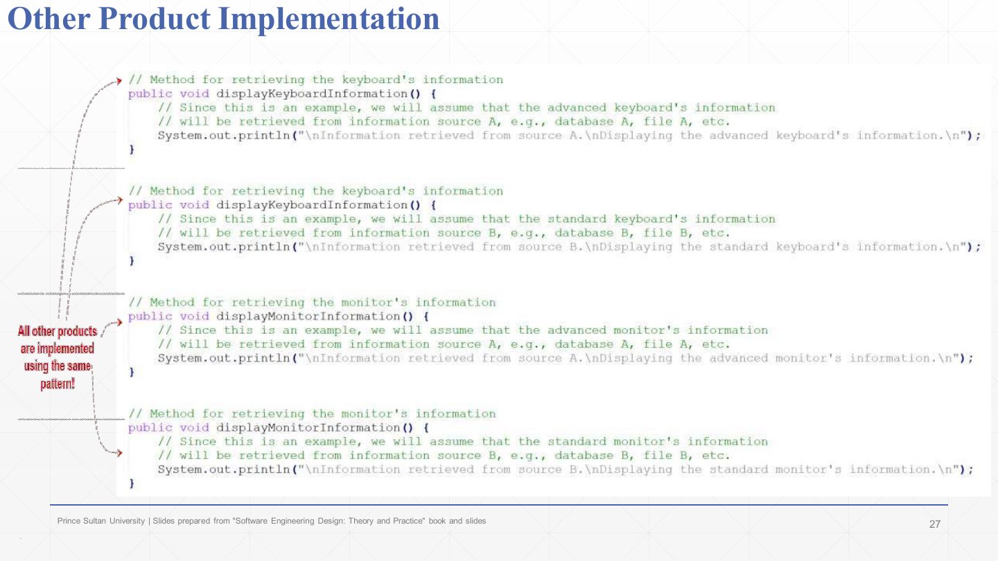 Slide 26: Other Product Implementation