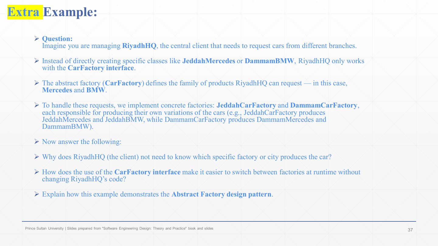 Slide 36: Extra Example: RiyadhHQ car factories