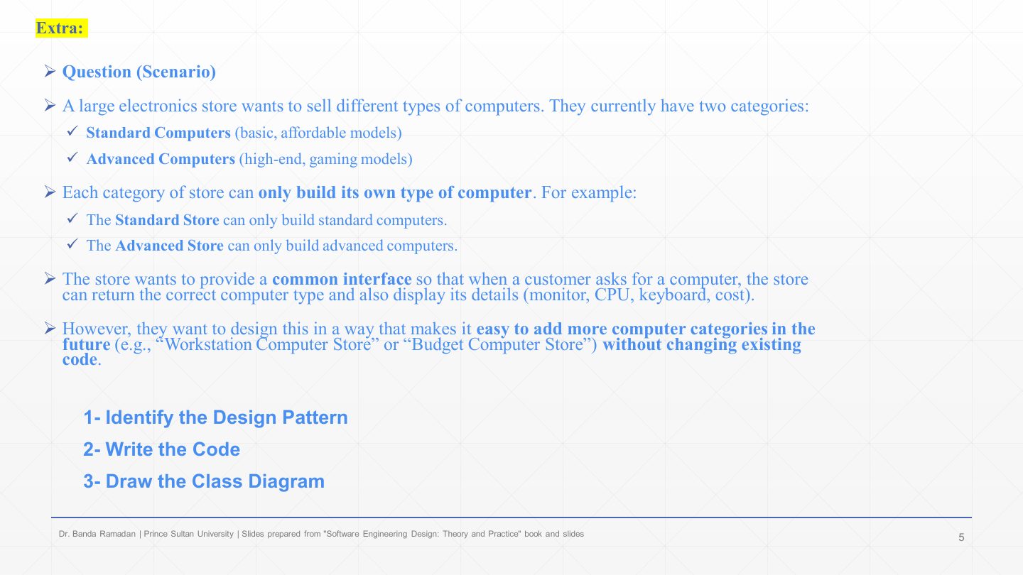 Slide 5: Extra: Question – the computer store