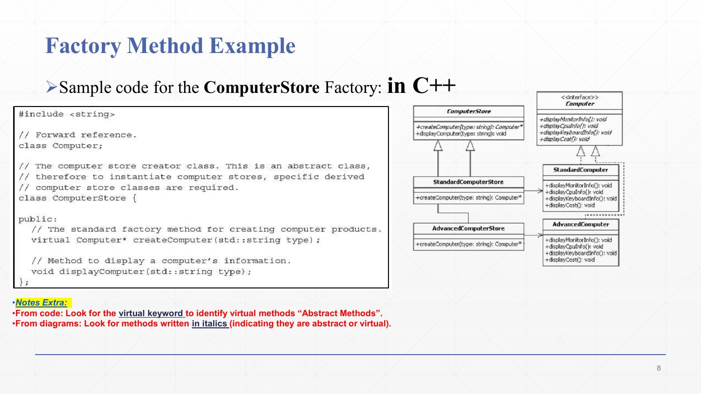 Slide 8: Factory Method Example