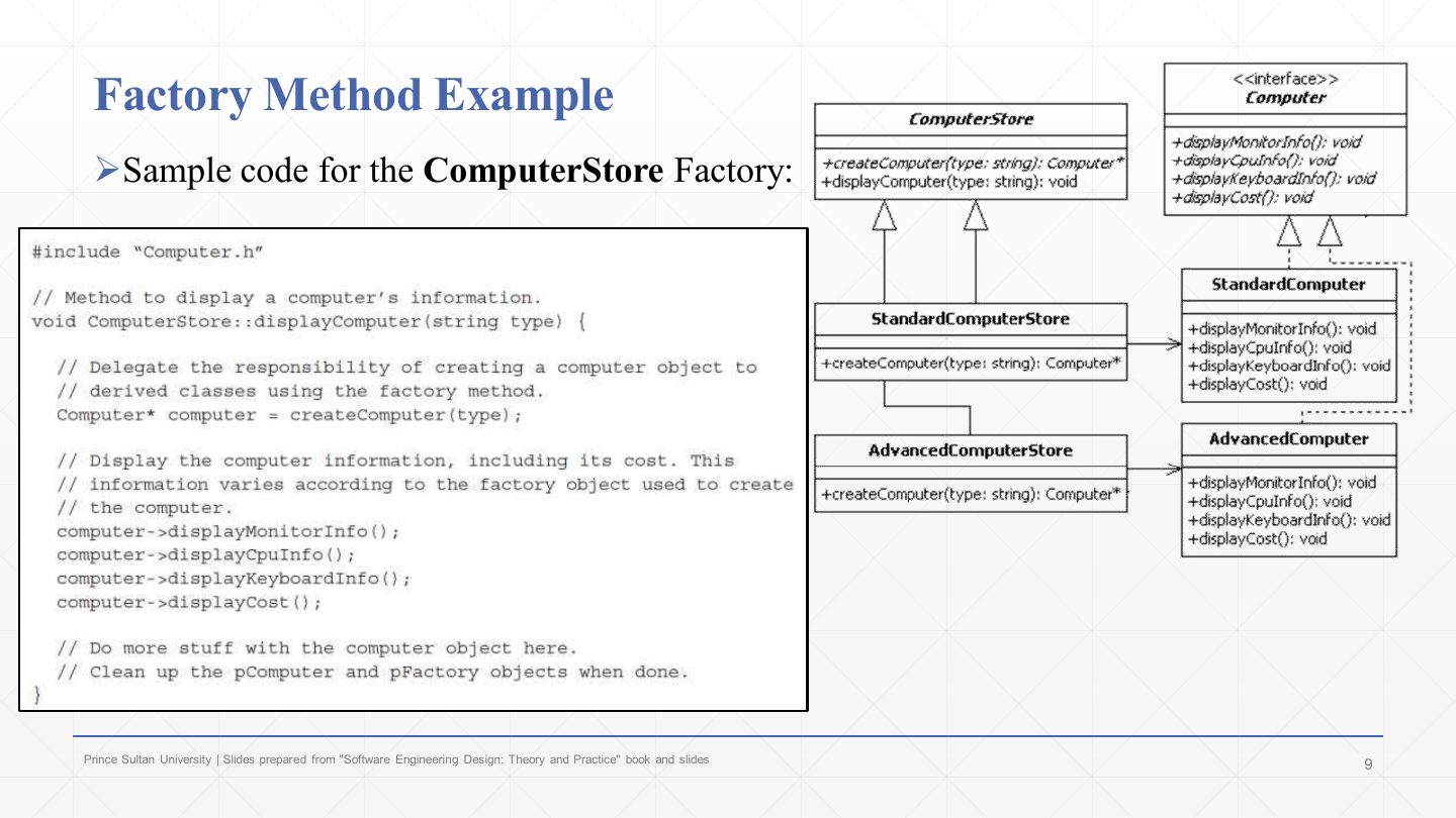 Slide 9: Factory Method Example