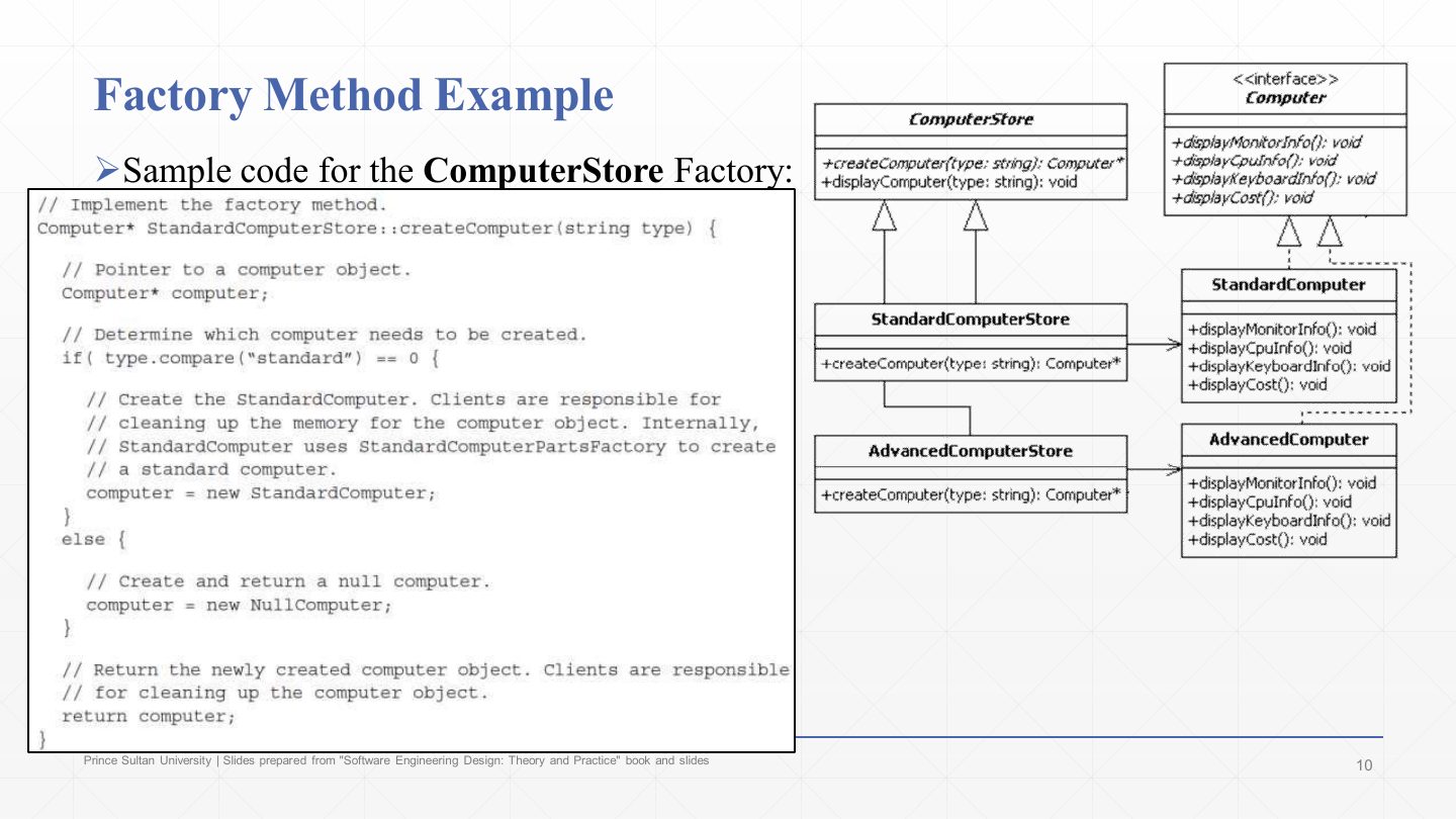 Slide 10: Factory Method Example