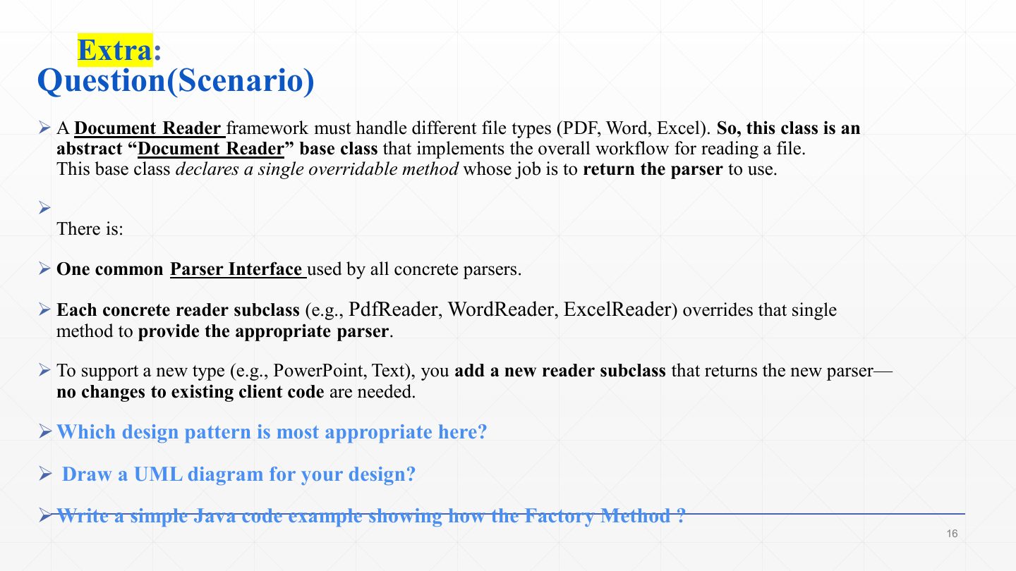Slide 16: Extra: Question – Document Reader