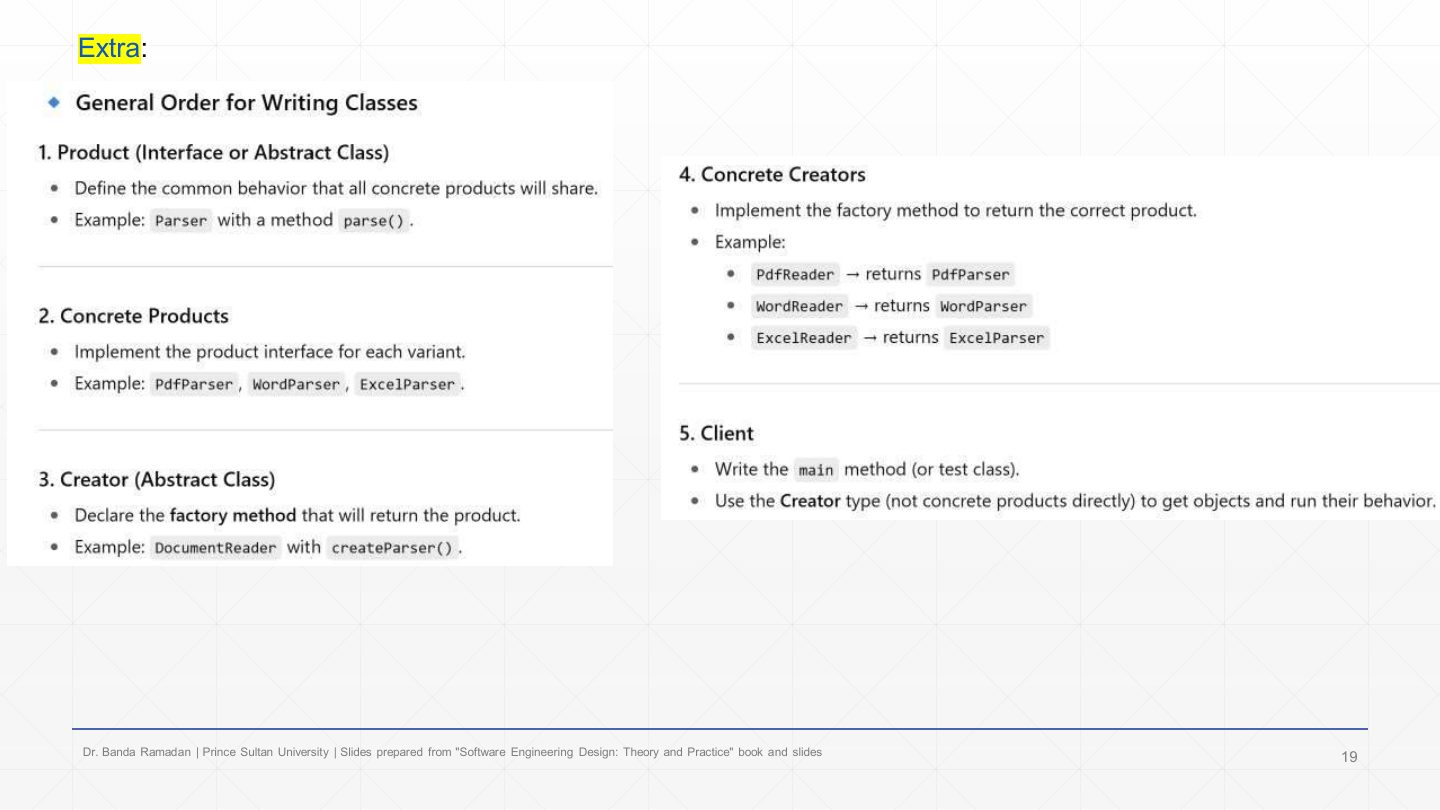Slide 19: Extra: General order for writing classes