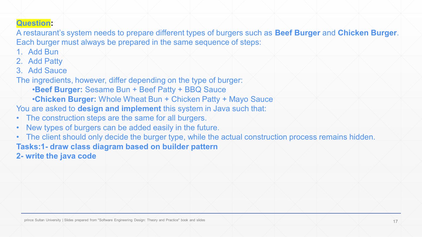 Slide 17: Question: burger builder