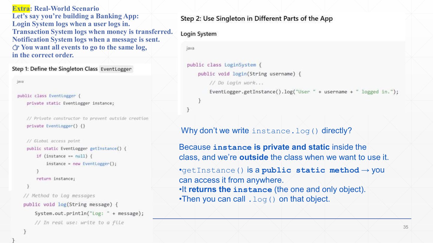Slide 35: Extra: Real-World Scenario – banking logger