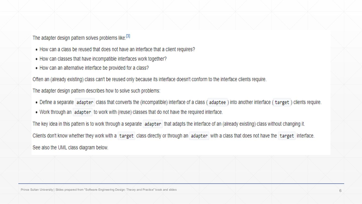 Slide 6: Adapter: the problems it solves
