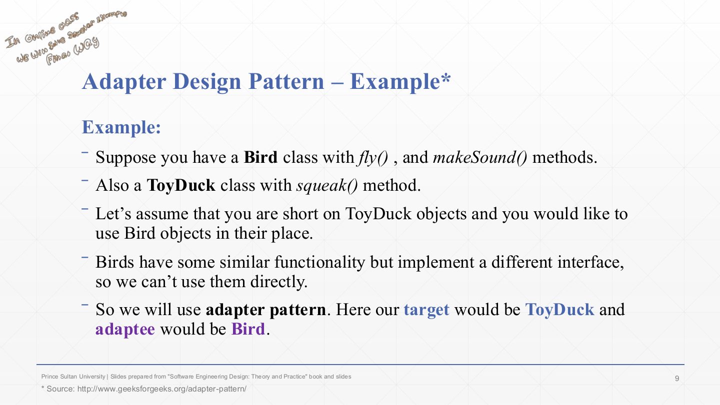 Slide 9: Adapter Design Pattern Example*