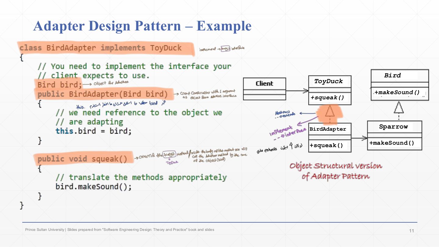 Slide 11: Adapter Example: BirdAdapter