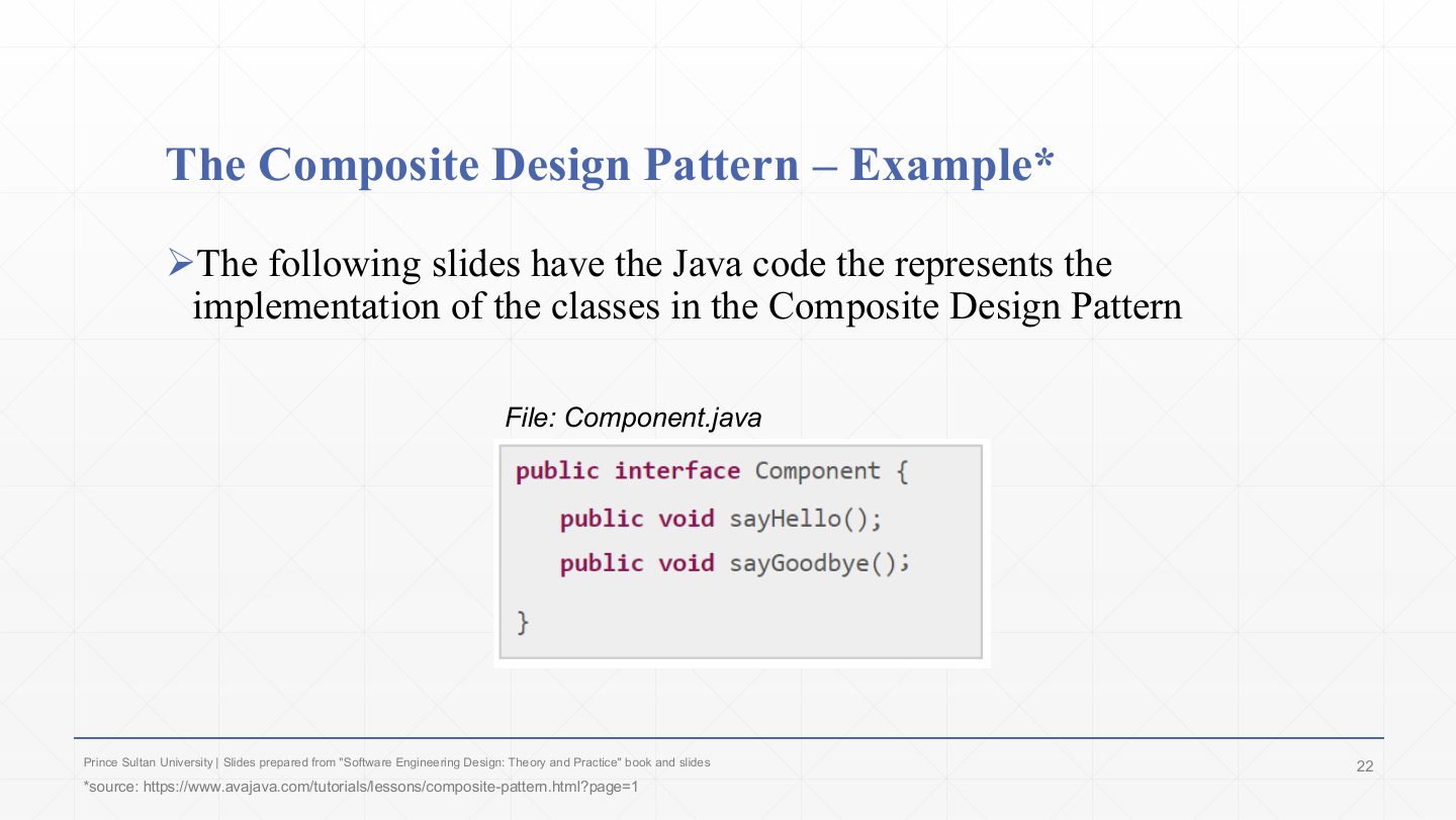 Slide 20: Composite Example: Component.java