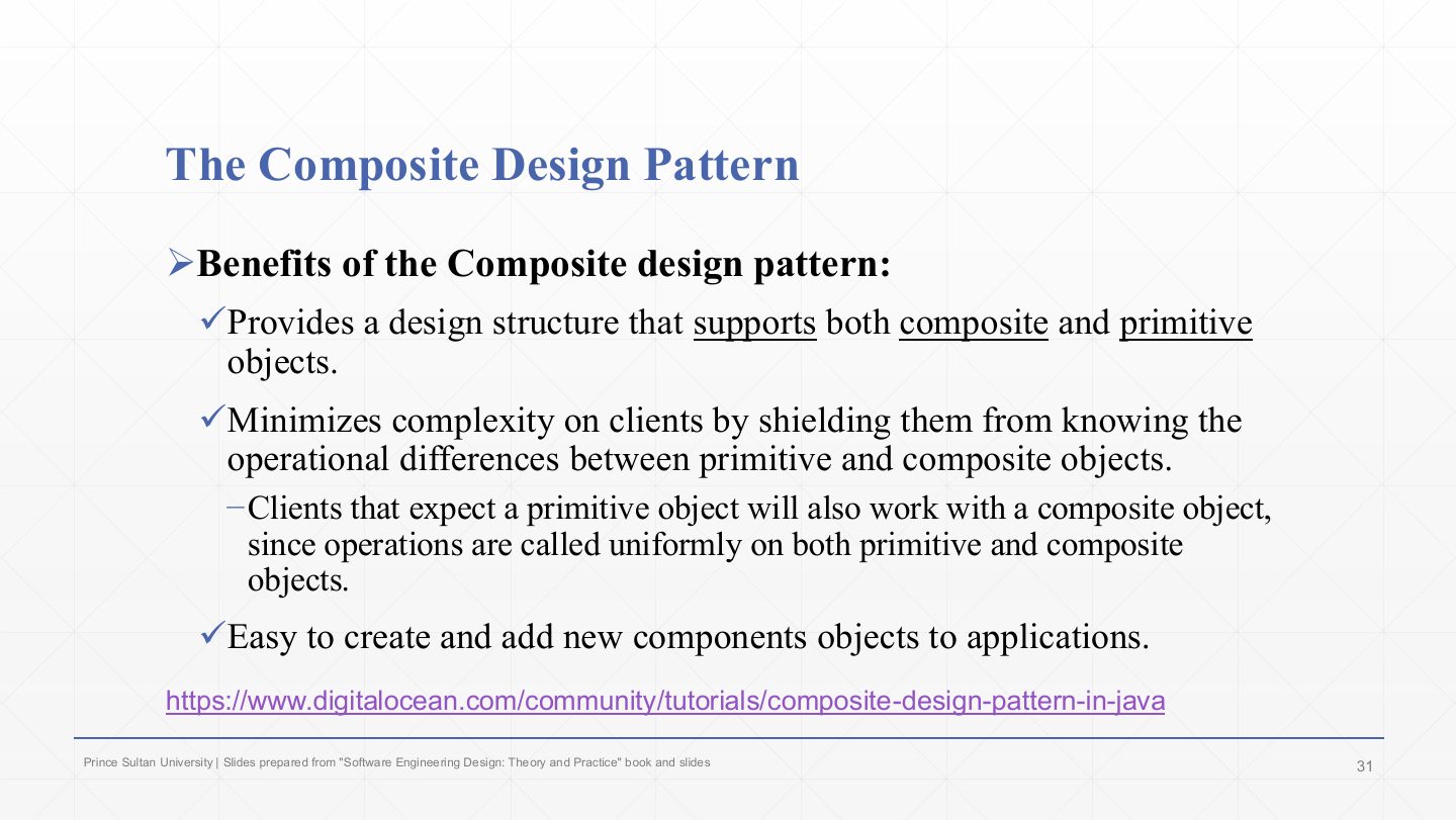 Slide 29: The Composite Design Pattern