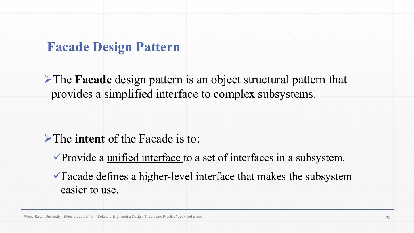 Slide 32: Facade Design Pattern