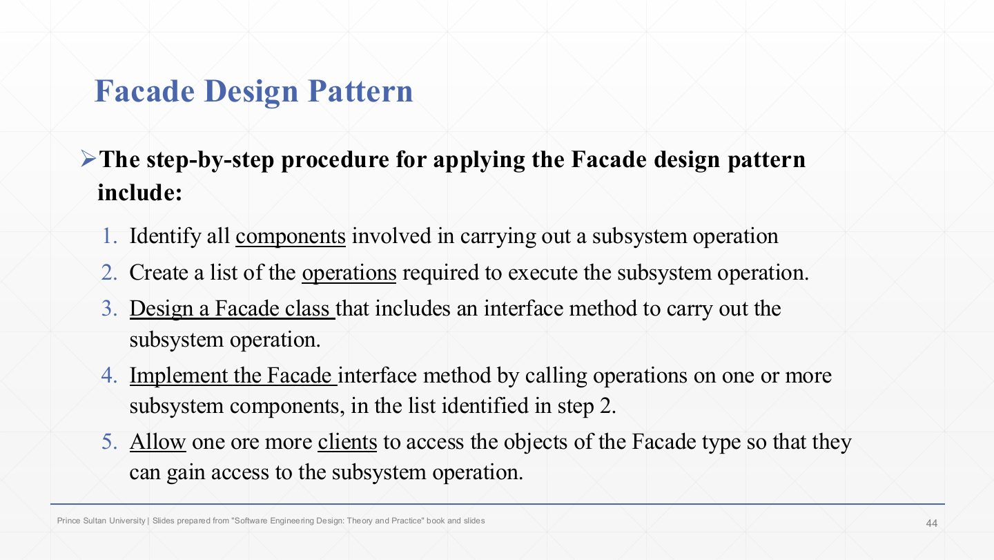 Slide 40: Facade Design Pattern
