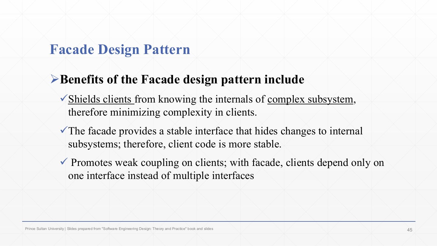 Slide 41: Facade Design Pattern
