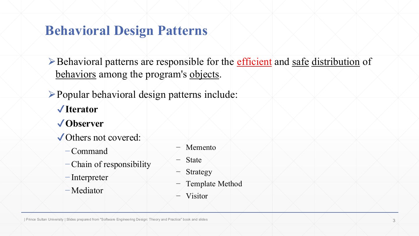Slide 3: Behavioral Design Patterns