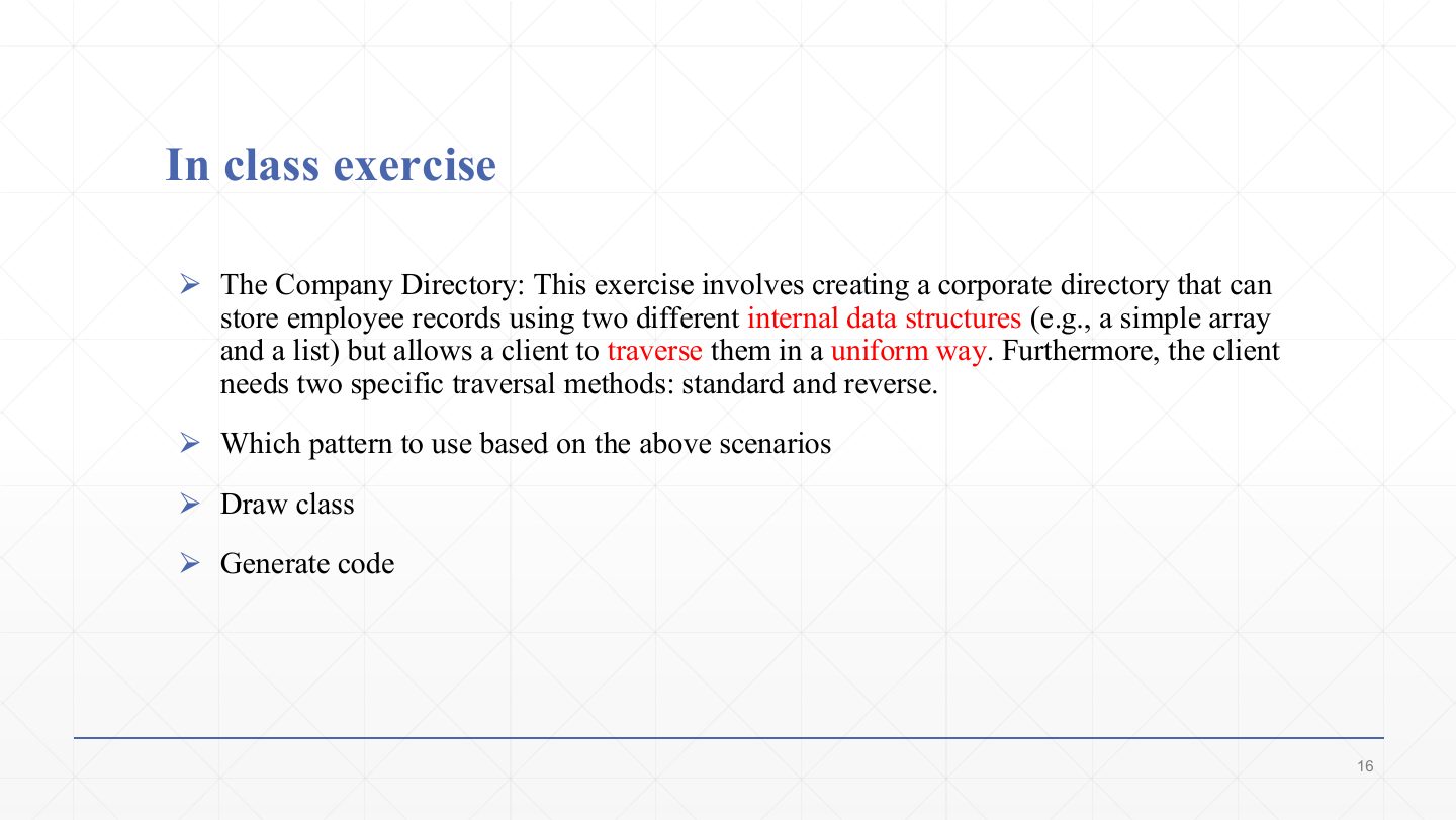 Slide 16: In class exercise: the company directory